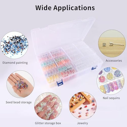 SGHUO Diamond Painting Storage Container 120 Slots Bead Organizer Box Tools - style: 120