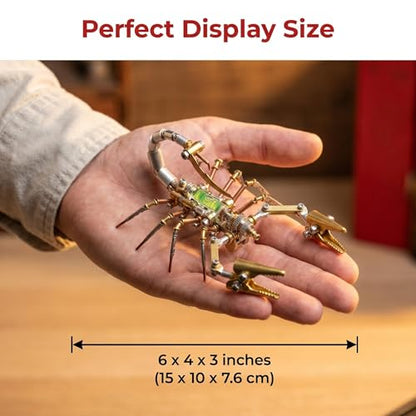Steampunk Mechanical Scorpion Insect 3D Metal Puzzle 140+ Parts No Glue Screw Assembly DIY Hobby Birthday for Adults Teens 14+(Leveling Scorpion) - style: Leveling Scorpion