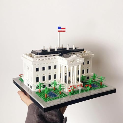 White House Micro Brick Building Set (2300 Pieces) – Landmark Model Educational Toy Gift for Kids and Adults - color: White House