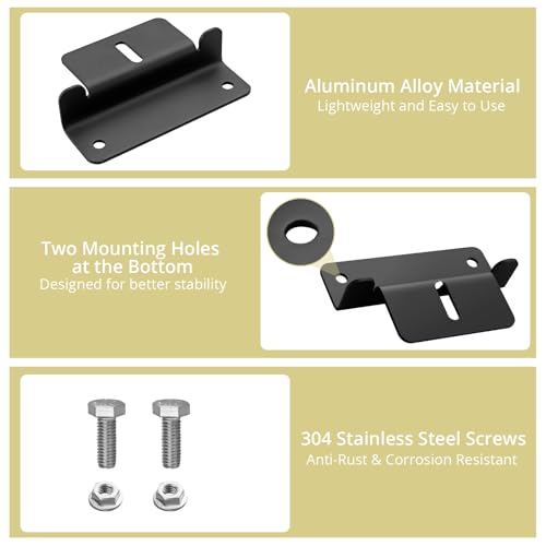 Anbte 8PCS Solar Panel Mounting Z Brackets, Aluminum Solar Panel Mounting Bracket 304 Stainless Steel Screws, Stable, Rust - Resistant, Easy Install for Roof, RV, Boat, Yacht, Black - color: black（8PCS）
