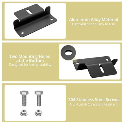 Anbte 8PCS Solar Panel Mounting Z Brackets, Aluminum Solar Panel Mounting Bracket 304 Stainless Steel Screws, Stable, Rust - Resistant, Easy Install for Roof, RV, Boat, Yacht, Black - color: black（8PCS）