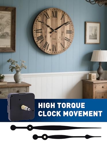 High Torque Clock Movement Kit, Long Shaft Mechanism with 8 inch Hands - size: Thread Length: 0.59 inch