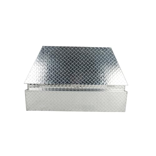 BLACKHORSE-RACING 39" Aluminum Diamond Plate Trailer Tongue Box, Silver - color: Silver, size: 39"(L) x 16.5"(W) x 12"(H)-Diamond Plate