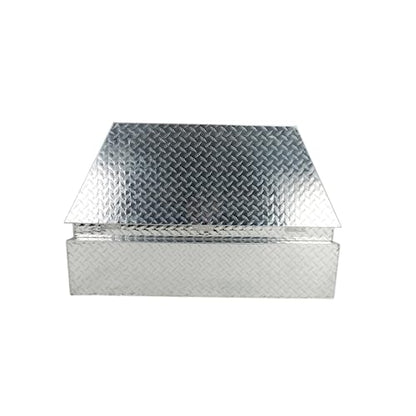 BLACKHORSE-RACING 39" Aluminum Diamond Plate Trailer Tongue Box, Silver - color: Silver, size: 39"(L) x 16.5"(W) x 12"(H)-Diamond Plate
