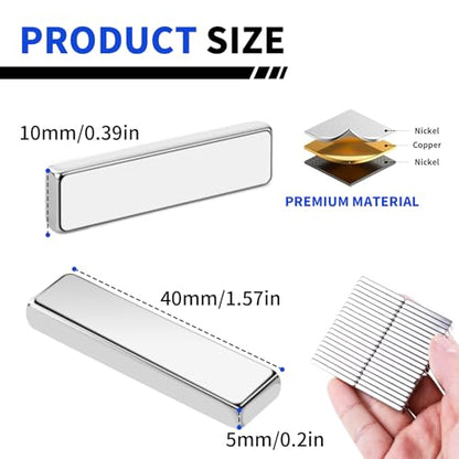Powerful Neodymium Bar Magnets, 30 Pack Heavy Duty Magnet, 40x10x5mm - size: 40x10x5 mm, style: 30 Pack
