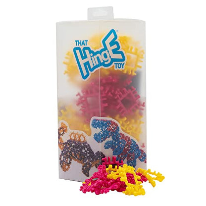 That Hinge Toy 150 Piece Age 7+ STEM Kids Building Toy - Dinosaurs + More - style: 150 Pieces Yellow + Pink