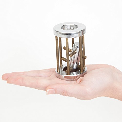 Bits and Pieces Metal Brain Teaser Puzzle - Torpedo Disentanglement Puzzle, 3D Assembly Puzzles for Adults - style: Torpedo