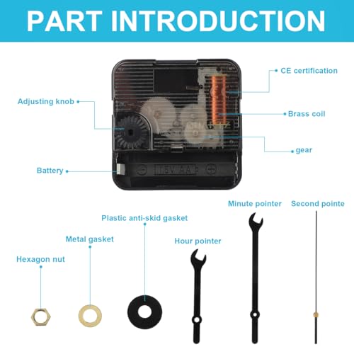 Wall Clock Mechanism Replacement : Creative Wrench Shpaed Clock Hands and Motor Kit - Clock Parts Battery Operated Kit DIY Clock Making Kit (Black 1) - color: Black 1
