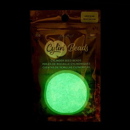 John Bead 25g Cylin Beads Green Glow in Dark AB 11/0 Glass Cylindrical Seed Beads for Jewelry Bracelets Necklaces Earrings Making Embroidery - color: Green Glow in Dark AB