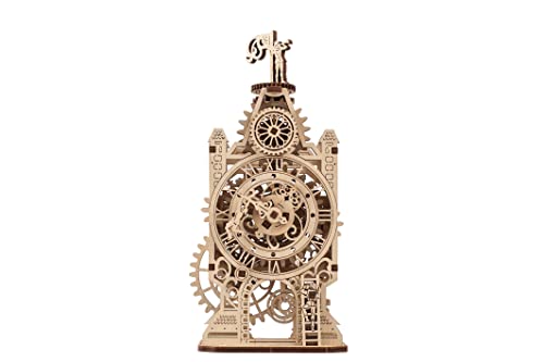 UGEARS Old Clock Tower 3D Wooden Puzzles for Adults - Wooden Model Kits for Adults Clock Kit for Do It Yourself Wood Building Kit for Adult Mechanical Puzzle Brain Teaser, Hobby Set