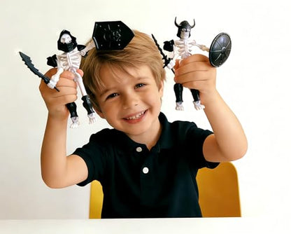 6 Pack T13 Action Figure Set, Skeleton Action Figure Mini Skeletons for Halloween Decorations Dummy 13, Titan 13, Skeleton Toy Multi-Jointed Movable 3D Printed Toys, DIY Assembly Required