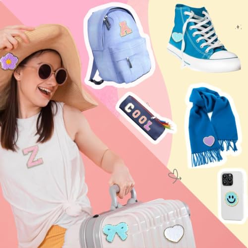 Chenille Letter Patches 136Pcs Self Adhesive Stickers for Clothes Backpacks - color: 136 Pcs Letter Patches