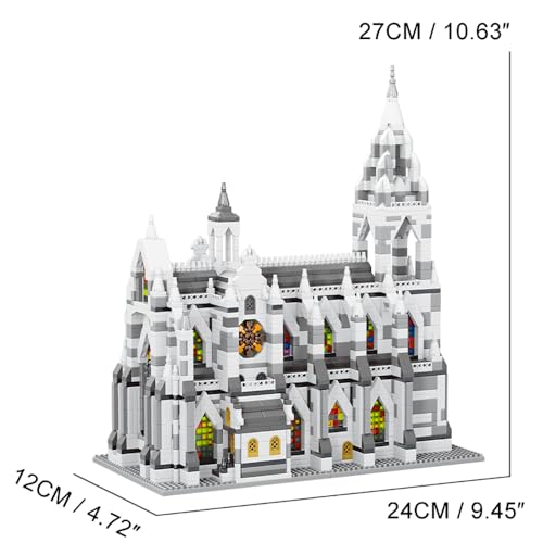 Cologne Cathedral Germany Micro Brick Building Set (3598 Pieces) – Landmark Model Educational Toy Gift for Kids and Adults - color: Cologne Cathedral