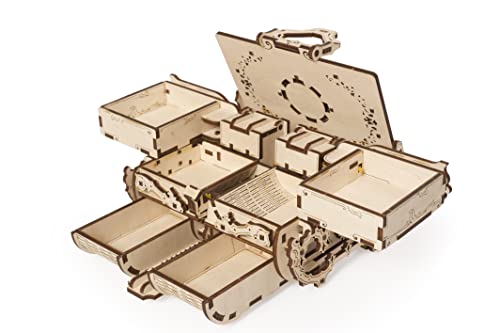 UGEARS Antique Box, Model Kit, 3D Puzzle, Wooden Model Kits for Adults Puzzle, Box DIY Kits for Adult Mechanical Models Brain Teaser