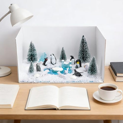 30 Pcs Arctic Animals Habitat Diorama Project Set for School DIY Crafts - color: Arctic Style-30pcs