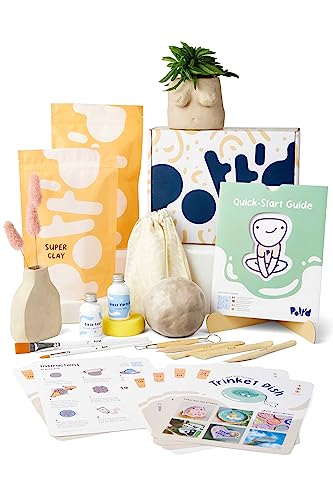Pott'd Pottery Kit, Air Dry Clay Kit for Adults & Beginners - style: Without Paints