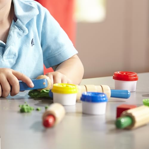 Melissa & Doug Shape, Model, and Mold Clay Activity Set - 4 Tubs of Modeling Dough and Tools