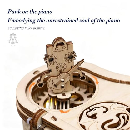 3D Wooden Puzzle Music Box for Adults, Mechanical Violin Model Kit, DIY Wood Craft Building Set, Romantic Hobby Gift for Men Women
