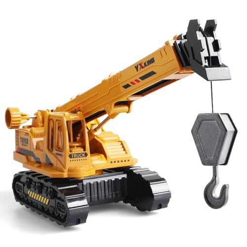 Metal ABS Crane Toy, Diecast Construction Vehicle with Movable Boom and Hook, Construction Toy Truck for Kids Boys Age 3+ Christmas Birthday Gift - color: Crane 989m