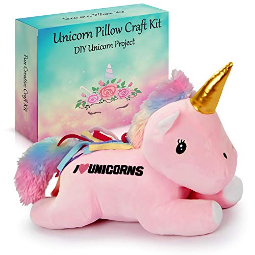 Make Your Own Unicorn Pillow Kit Arts and Crafts for Girls No Sew Plush Toy - style: UNICORN PILLOW