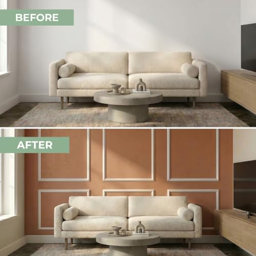 Birdeco Peel and Stick Wall Molding Kit, Self Adhesive Wainscoting Panels