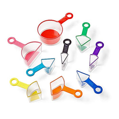 hand2mind Rainbow Fraction Measuring Cups, Set of 9, Ages 3+