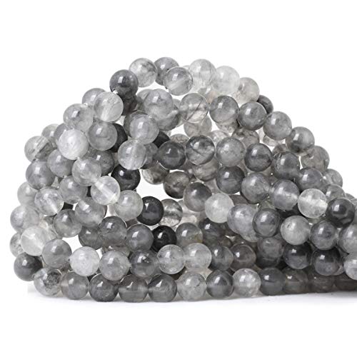45PCS 8mm Natural Cloud Crystal Gemstone Round Loose Beads Crystal Energy Stone Healing Power for Jewelry Making 1 Strand 15" - color: Cloud Crystal, size: 8mm