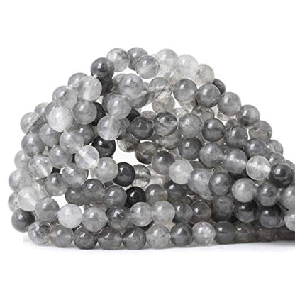 45PCS 8mm Natural Cloud Crystal Gemstone Round Loose Beads Crystal Energy Stone Healing Power for Jewelry Making 1 Strand 15" - color: Cloud Crystal, size: 8mm