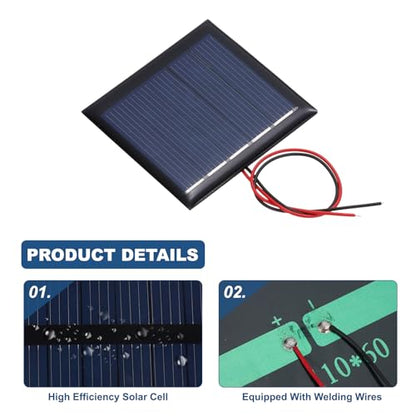 MECCANIXITY 2Pcs 2.5V 0.25W 100mA Mini Solar Panels with Cable - style: 2.5V 0.25W 100mA