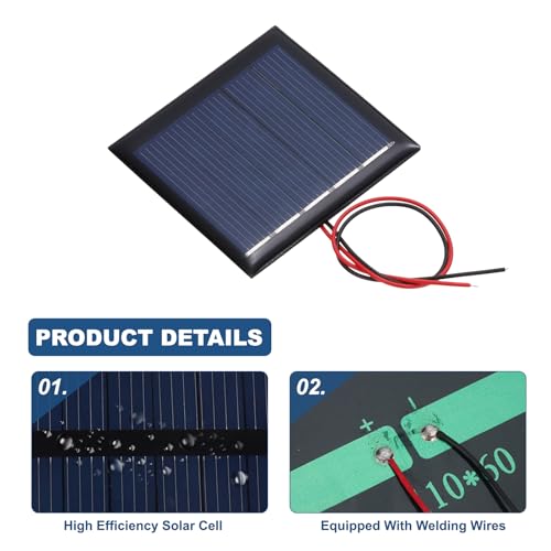 MECCANIXITY 5Pcs 2.5V 0.25W 100mA Mini Solar Panels with 2 Cable - style: 2.5V 0.25W 100mA