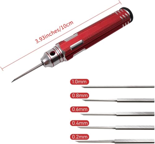 ANSAI Model Scriber with 5 Blades for Modeling Hobby Resin GK Carved Scribe line Cutting Tool Chisel + Rubber Cap Blades with Laser Mark
