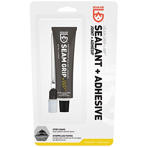 GEAR AID Seam Grip WP Waterproof Sealant and Adhesive for Jackets, Tents, Sleeping Pads and Outdoor Fabric | Repairs Rips, Seals Seams on Nylon, Canvas and Vinyl - style: 1 oz
