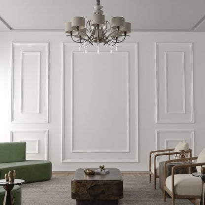 Pangda 3 Set Peel and Stick Wall Molding Kit Inner and Outer Layer Style Premade Wainscoting Panel for Interior Wall Moulding Decor Accent Wall Molding (24x48inch+48x 72inch) - size: 24x48inch+48x 72inch