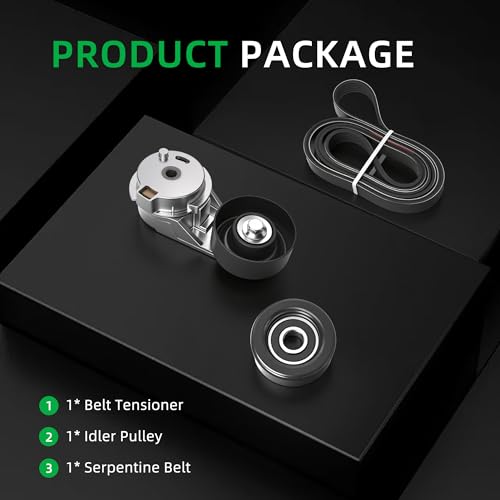 Belt Tensioner Idler Pulley Serpentine Belt Kit #38178 - size: for Bravada/Rainier 2002-2009