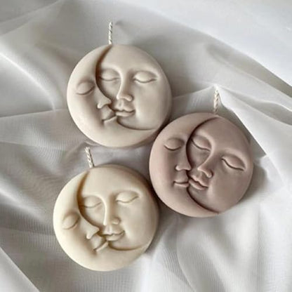 Candle Molds - Silicone Mold for Candles Making, DIY 3D Moulds for Soy Wax, Beeswax, Scented Candle, Valentine's Day Gifts (Moon) - color: Moon