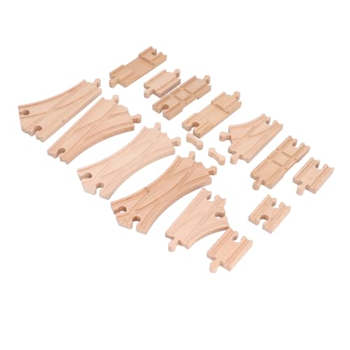 BROLEO Kids Wooden Track Expansion Pack Assembly Kit, Educational Toddler Wooden Train Track Building Toy for Skill Development