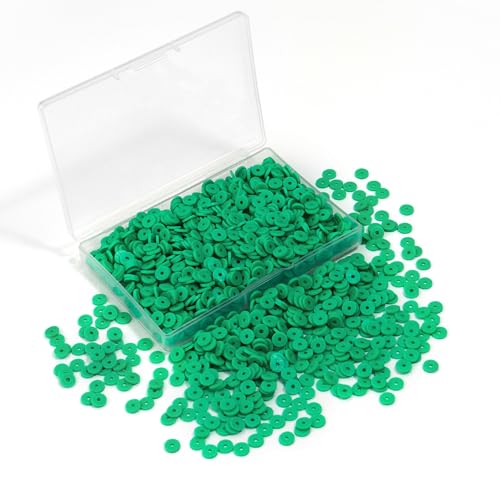 6mm Polymer Clay Beads for Bracelets Making 1000PCS - color: Bold green