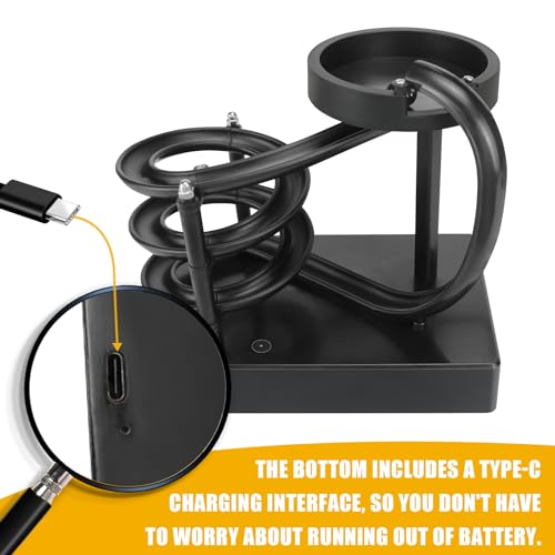 Kinetic Art Perpetual Motion Marble Machine for Home Office, Non-Stop Rolling Ball Toys Science Physics Gadget, Newtons Desktop Decoration Toys for Unisex Children Adult(Black)