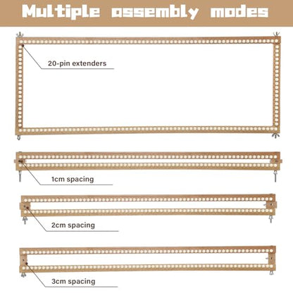 ElaraBerry 28" Adjustable Chunky Blanket Loom Kit, Chunky Yarn Loom for Hand Weaving, Single and Double Knit, 168 Pegs with Knitting Hook Knitting Looms for Craft Beginners DIY Scarves Blankets