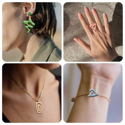 20Pcs Abstract Lines Polymer Clay Cutters Heart Spiral Triangle Clay Earrings Cutters Polymer Jewelry Cutter for Earrings Making Birthday Party DIY Supplies - color: Abstract Lines