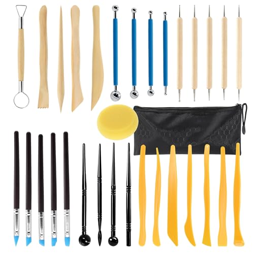 32Pcs Clay Sculpting Tool Kit, Pottery Carving Tools