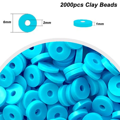 Light Blue Clay Beads for Bracelets Jewelry Making - color: Light Blue Clay Beads
