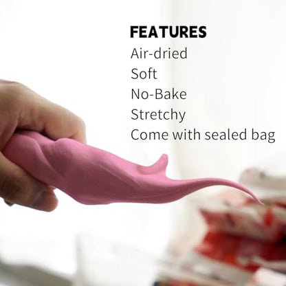 Air Dry Clay Lightweight, Flexible Modeling Clay for Adults Arts and Crafts - color: Pink