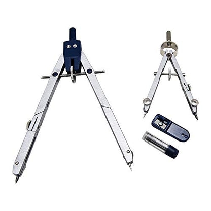 Professional Precision Metal Compass Drawing Kit, Up to 18 Inch Diameter Geometry Drafting Tool Set for Students, Engineers and Architects