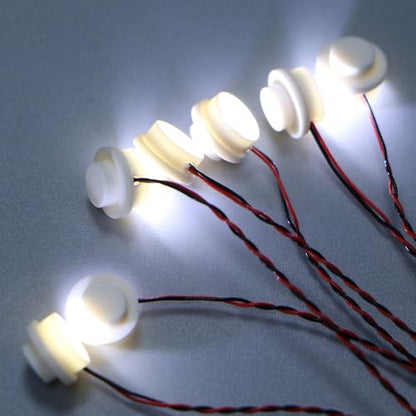 14PCS Building LED Lights 1X1 Circular Dot Compatible with LEGO(White) - color: White Light