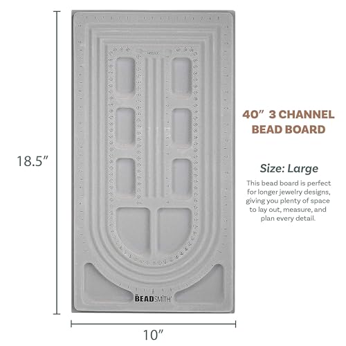 The Beadsmith Bead Board, Grey Flocked - size: 40" - 3 Channel