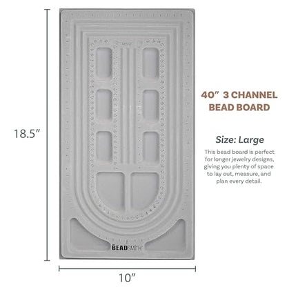 The Beadsmith Bead Board, Grey Flocked - size: 40" - 3 Channel