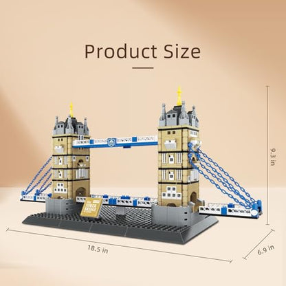 London Twin Tower Bridge Building Blocks Set – 969 Pieces DIY Architecture Model Kit, Collectible Landmark Toy for Adults & Kids, Creative Gift for Christmas&Birthday