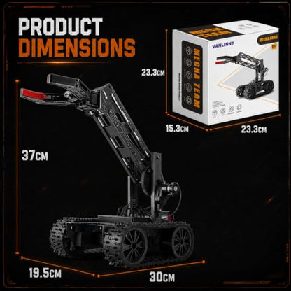 Robotic Arm Kit,STEM Toys Science Kits for Kids Age 8-12,Cool Engineering Building Toys,Educational Projects Set Gifts for 8 9 10 11 12 13 14 Years Old Boys Girls Teens,Birthday Xmas Gifts for Teens - color: Black