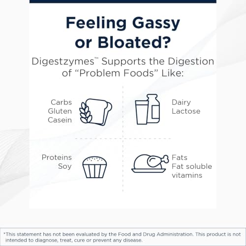 Designs for Health Digestzymes - Digestive Enzymes + Betaine Hydrochloride for Gas & Bloating Relief - Pepsin, Ox Bile, Lactase Enzyme & Lipase Enzymes for Digestion (60 Capsules) - size: 60 Count (Pack of 1)